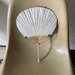 青　うちわ　竹製　昭和レトロ　浴衣にの画像