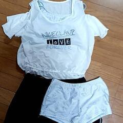 女の子　水着４点セット　160cmの画像