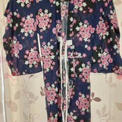 女の子用　浴衣　130cm 濃紺に花柄