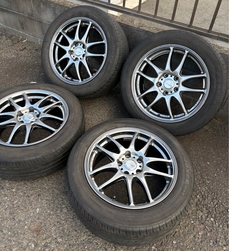 work ワーク　エモーション　極み　グリミットシルバー　バリ溝　4本　バランス調整済み　 7J PCD114 5H