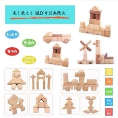 知育玩具　tanoshimu 積み木　46ピース　ブナ　木製　無着色の画像