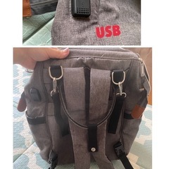 マザーズリュック 大容量 USB付の画像