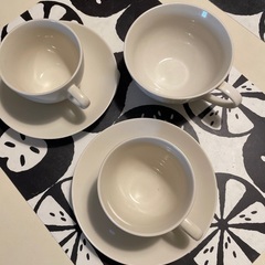 コーヒーカップソーサーとスープカップのセットの画像