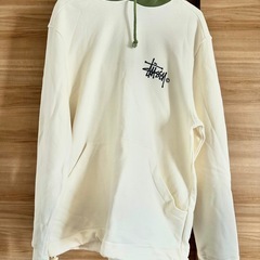 Stussy アイボリー/オリーブ フーディ M