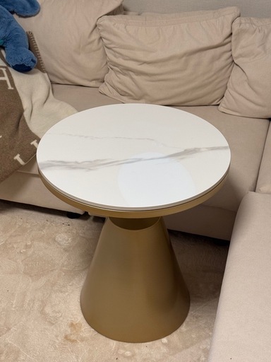 サイドテーブル　大理石　ホワイトゴールド
