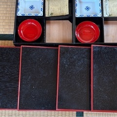 御膳セット 懐石料理 陶器皿付きの画像