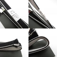 帯締め 新品 三部紐 帯締め・帯留めセット 黒色x白色 絹100％  Mサイズ 朝顔模様 和装小物 新品 【キモノオフ野々市若松店】の画像