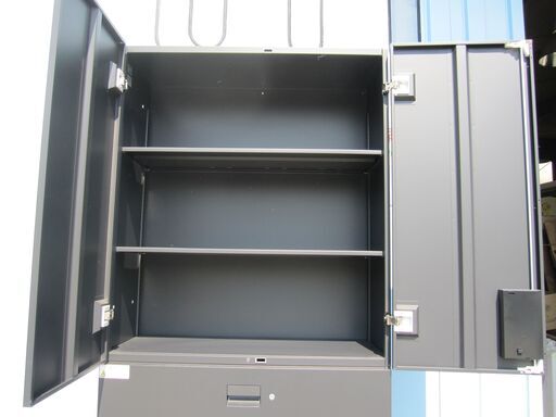上下書庫セット　両開き/３段ラテラル　鍵あり　ブラック　900ｘ400ｘ2140　イトーキ製エス　