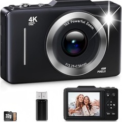 デジタルカメラ 4K 6800万画素 メモリーカード付属 32G...