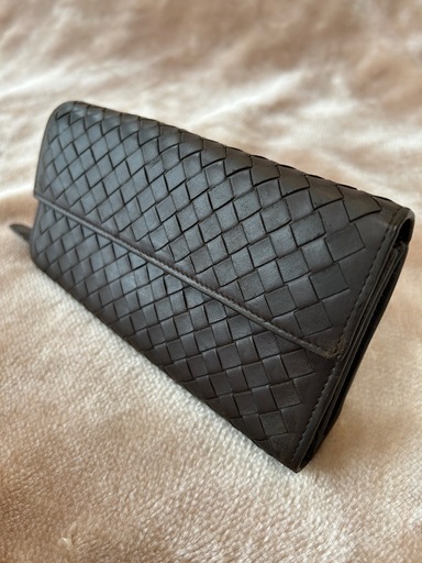 ボッテガヴェネタイントレチャートロングウォレット二つ折り長財布ボッテガベネタ BOTTEGA VENETA レザー牛革本革メンズ