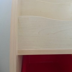 オンライン決済【前橋市直接引き取り】絵本棚　絵本ラック　おもちゃ収納　カラーボックス　キャスター付き　ロウヤ　木製の画像