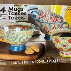 4 mugs  Tazas 473mL新品マグカップ4つ