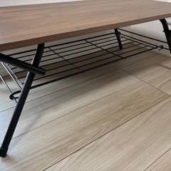ニトリ⭐︎折りたたみテーブル⭐︎ローテーブル⭐︎美品⭐︎シェルフィ2 9045MBRの画像