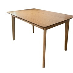 【新品】木製ダイニングテーブル 天然木 4人用 ナチュラル リビングテーブル 長さ120cm/幅80cm/高さ74cmの画像