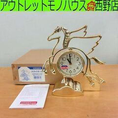 シチズン 置き時計 スカイホース 4RP682-018 金色(ア...