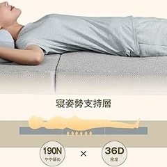 【大特価】折りたたみマットレス 厚さ10cm高反発 硬め190N 密度36Dの画像