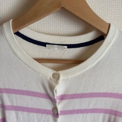 ⬜︎【GU】ボーダー　カーディガン Mの画像