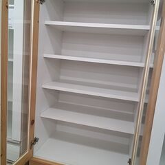 ★リユースのサカイ水戸店★  食器棚 ホワイト×ライトブラウン H178×D39×W60 クリーニング済み MT4703の画像