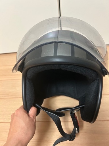 未使用品スモールジョン ジェットヘルメット シルバーミラーシールド付き