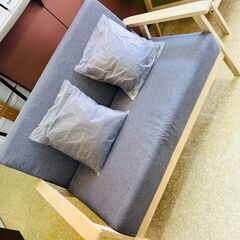 2人がけ ソファ 布張り ファブリックソファ グレー