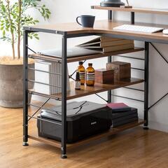 90cm幅 L字型 パソコン デスク 収納付きの画像