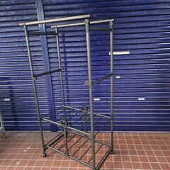折りたたみ　キャスター付き　室内物干し　サイズ約75×45cm高さ151cm　ek-604gedの画像