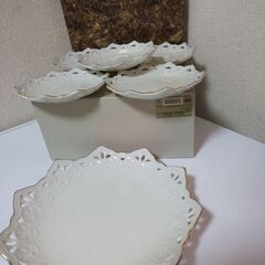 未使用！たち吉 TACHIKICHI アダムとイブ　大皿金彩レー...