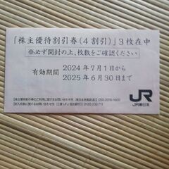 JR東日本 株主優待割引券(4割引)×3