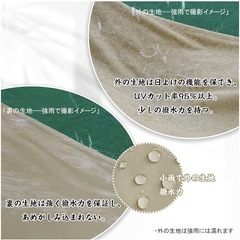 サンシェード 600Dポリエステル ベージュ 3×4m UVカットの画像