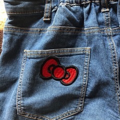 サロペットデニムショートパンツハローキティの画像