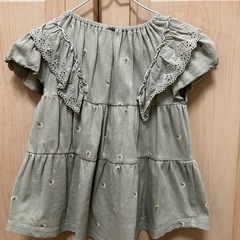 サイズ100㎝ 女の子 夏服 淡いグリーンの画像