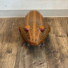 中国製 竹細工 竹製 カエル 蛙 かえる 小物入れ 籠 置物 天然素材 縁起物の画像