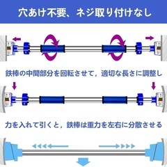 懸垂バー 鉄棒 懸垂棒 けんすいバー 筋力トレーニング 多機能 ドアジム 自宅 筋トレ ドアに鉄棒 、特許滑り止め装置 腹筋 背中トレーニング (91-135cm)の画像