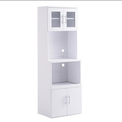 【中古】キッチンボード／ホワイト・収納たっぷりタイプ（幅60×奥...