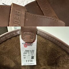 レッドウィング ペコスブーツ 1114 US 9 1/2 ワイズD ブラウン REDWING 06年製 刺繍羽根タグ ファクトリーセカンド 札幌市 白石店の画像