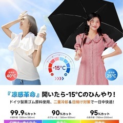 【新品】UVカット100遮光遮熱 晴雨兼用 自動開閉・耐風撥水折りたたみ傘の画像