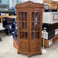 【愛品館 江戸川店】アンティーク調 2枚扉コーナーキャビネット 