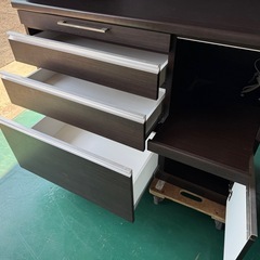 KG37⭐️大人気⭐️松田家具　キッチンボード　食器棚　ブラウン💁の画像