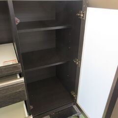 幅90cm ニトリ ミドルレンジボード  ダークブラウン 木目調 鏡面仕上げ  カウンター 食器棚 キッチンボード  札幌 北20条店の画像