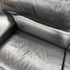 ★リユースのサカイ高崎店★TJ12024  2人掛けソファー 黒 H90×D93×W203 クリーニング済みの画像