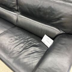 ★リユースのサカイ高崎店★TJ12024  2人掛けソファー 黒 H90×D93×W203 クリーニング済みの画像