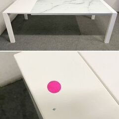 ニトリ エクステンション ダイニングテーブル エスペルト 幅160～200 チェア2脚セット 強化ガラス ストーン調 中古家具 店頭引取歓迎 R9673の画像