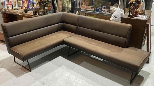 商談中！C20★関家具取扱い★リラックスフォーム マルクト コーナーソファ レザーテックス ブラウン リビング
