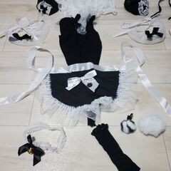 【値下げ】女性用コスプレ衣装セット（メイド服＆バニーガール）イベント使用👙の画像
