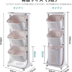 ランドリーワゴン ランドリーバスケット おもちゃ収納キャスター付 タイプ1の画像