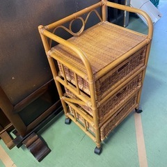 東○16 ラタン 籐 ラック 収納 棚 昭和 レトロ　の画像