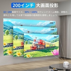 新品　ホームプロジェクター 家庭用 4K天井投影 WiFi6 小型 200インチ ホワイトの画像