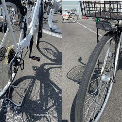 2024年製 27インチ 6段ギヤ 自動点灯ライト 倒れにくいスタンド付き　※後輪タイヤパンクありの画像