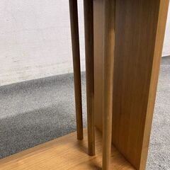 モデルルーム展示品 日進木工 アクセント 2ウェイサイドテーブル オーク 天然木 シンプル リビング 飛騨家具 中古 店頭引取歓迎 R9693の画像