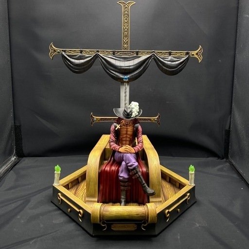 m0604701-3ワンピース 模玩殿堂 フィギュア 王下七武海 ミホーク 鷹の目 完成品 ジャンク品  中古品